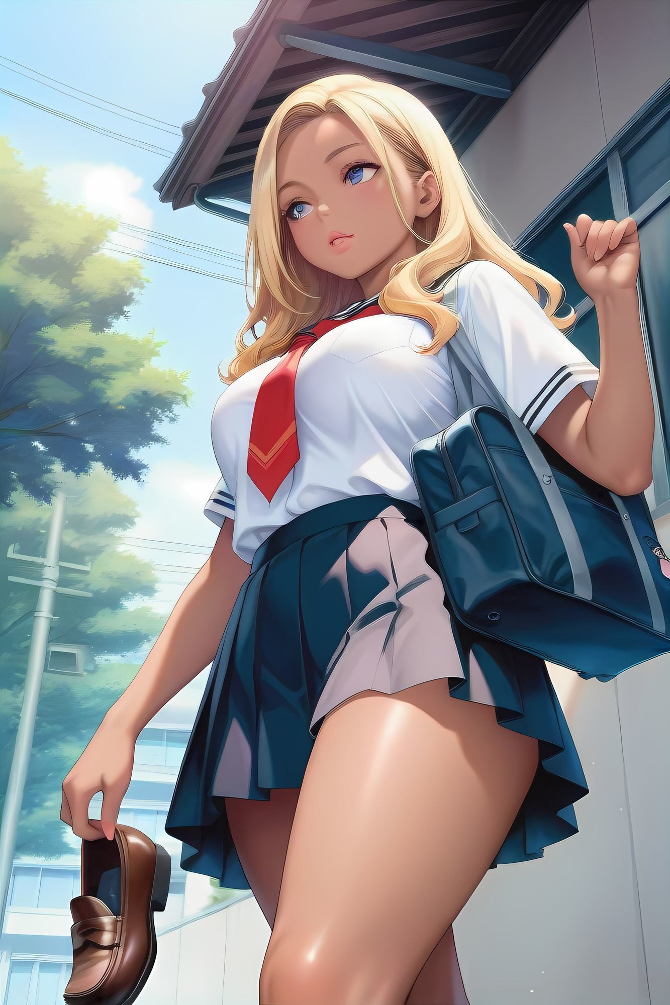 AIイラストフェティシズム『GAL’s STREET VIEW』AIイラストショートストーリー『マンホールの老人』 サンプル3ページ目