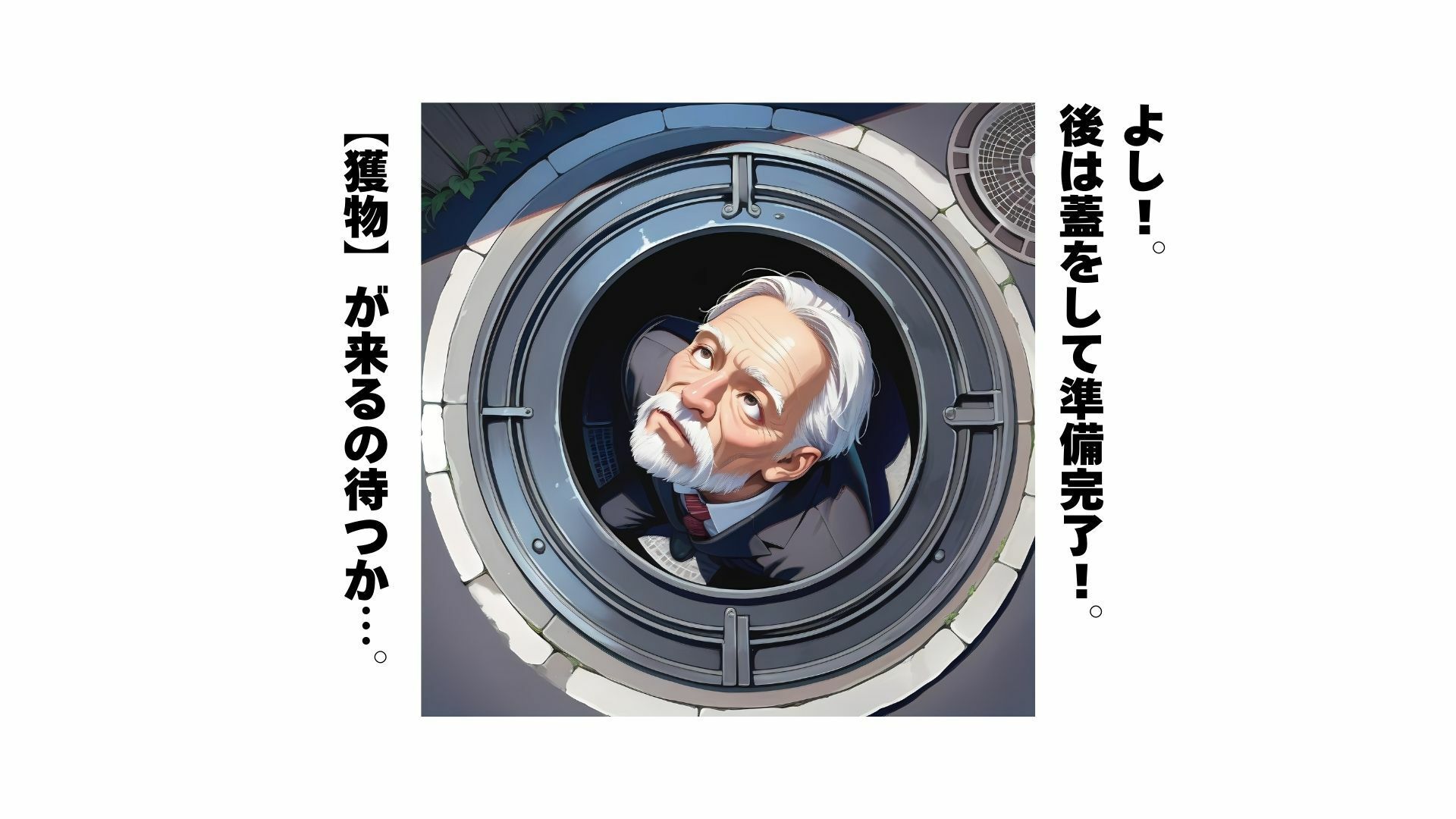 AIイラストフェティシズム『GAL’s STREET VIEW』AIイラストショートストーリー『マンホールの老人』 サンプル10ページ目