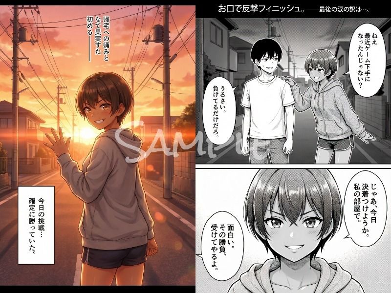 ゲームで敗北した短髪で日焼けのアイツが、罰ゲーム中に俺の異変に気づいて…お口で反撃フィニッシュ。──最後の涙の訳は…。 サンプル1ページ目