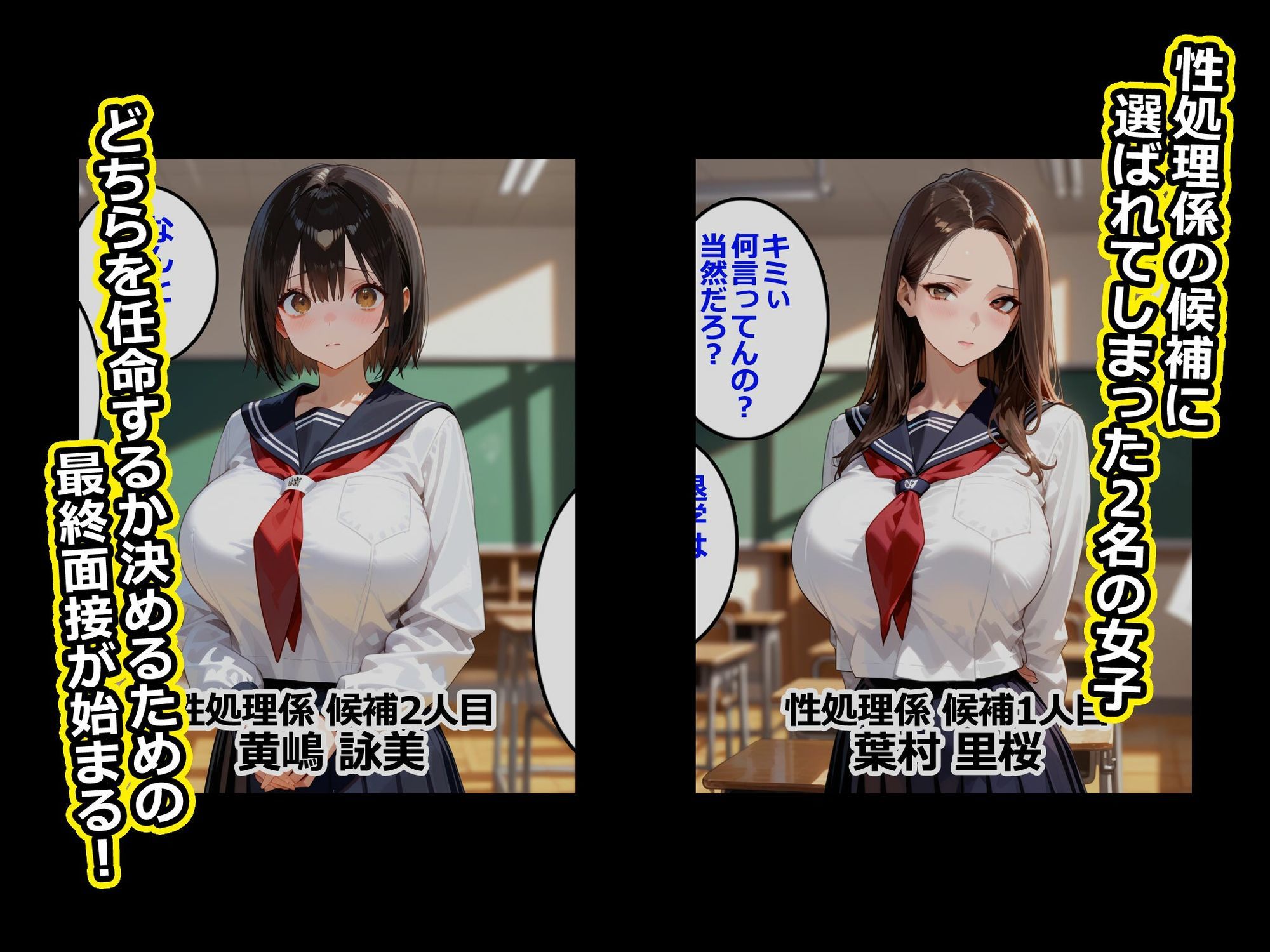 爆乳女子校生！性処理係を決める最終面接は教師が相手の実技 サンプル1ページ目