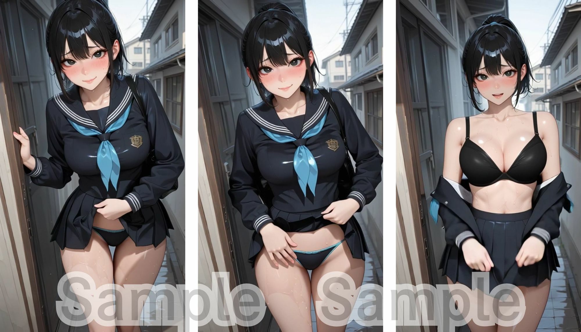 爆乳母乳JK 〜セーラー服お姉さんの搾乳ビデオ〜 サンプル3ページ目