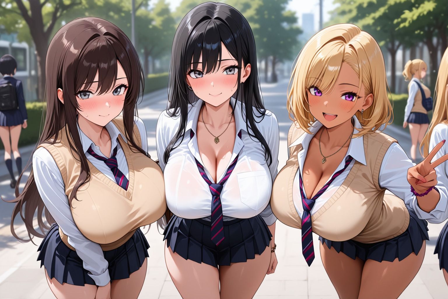 巨乳学園で連続イキ地獄 サンプル1ページ目