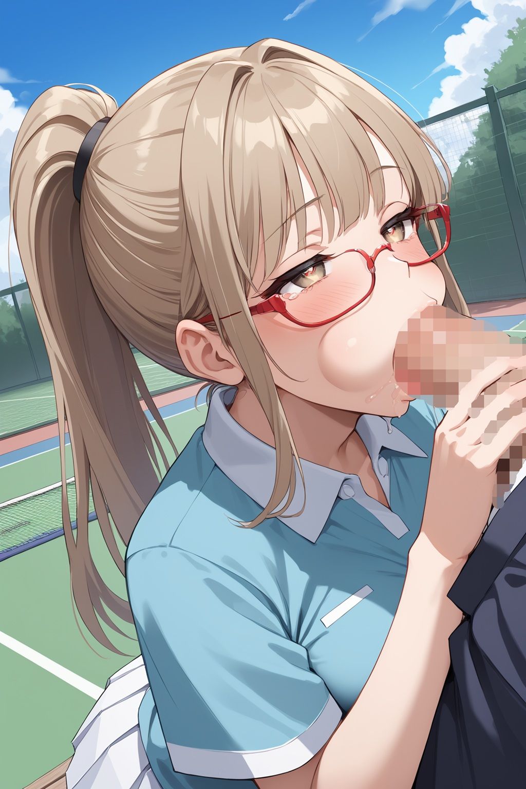 私立吹痴学園性活日記 -金髪メガネちゃん フェラチオ編- サンプル5ページ目