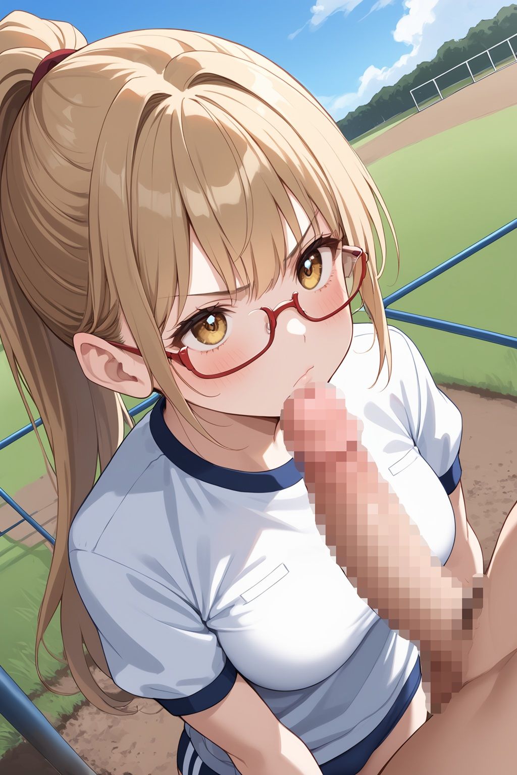 私立吹痴学園性活日記 -金髪メガネちゃん フェラチオ編- サンプル7ページ目