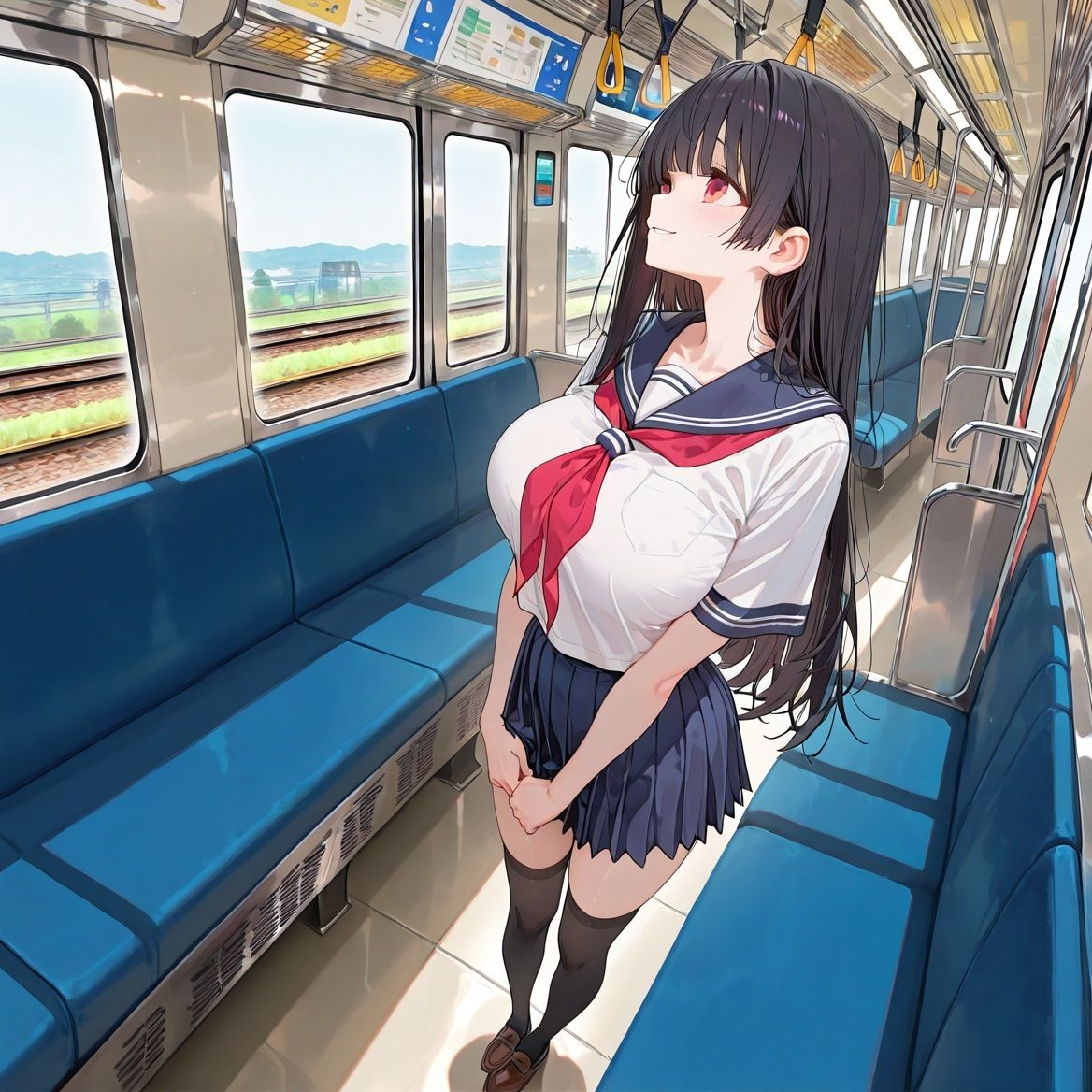 爆乳女子〇生の、わいせつ通学 サンプル1ページ目