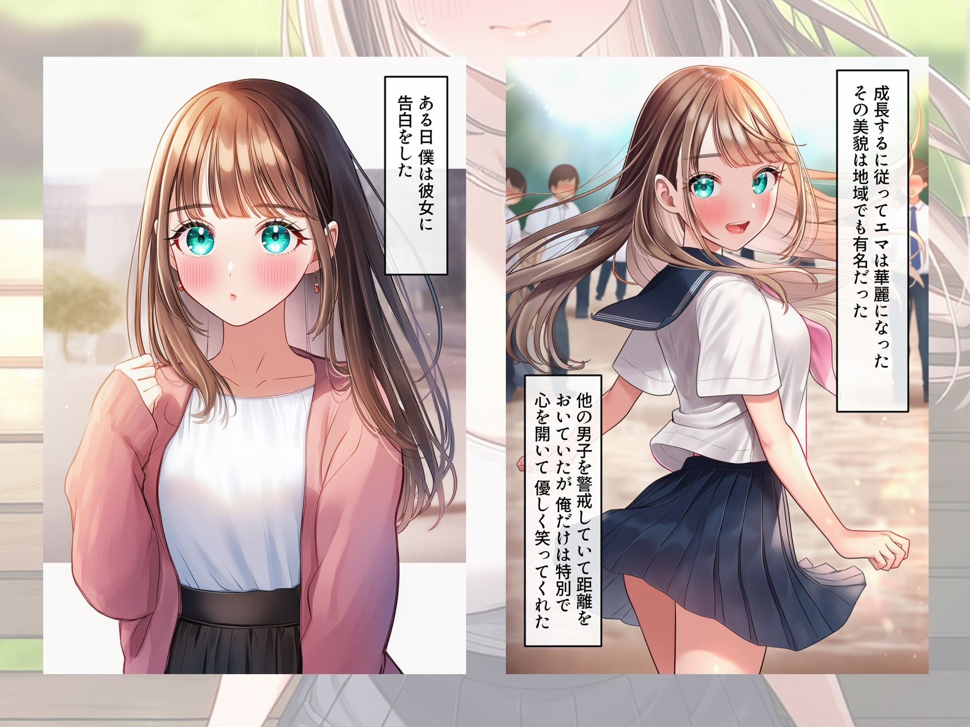 ターコイズアイズの巨乳ハーフ彼女がおじさんに寝取られた話 サンプル3ページ目