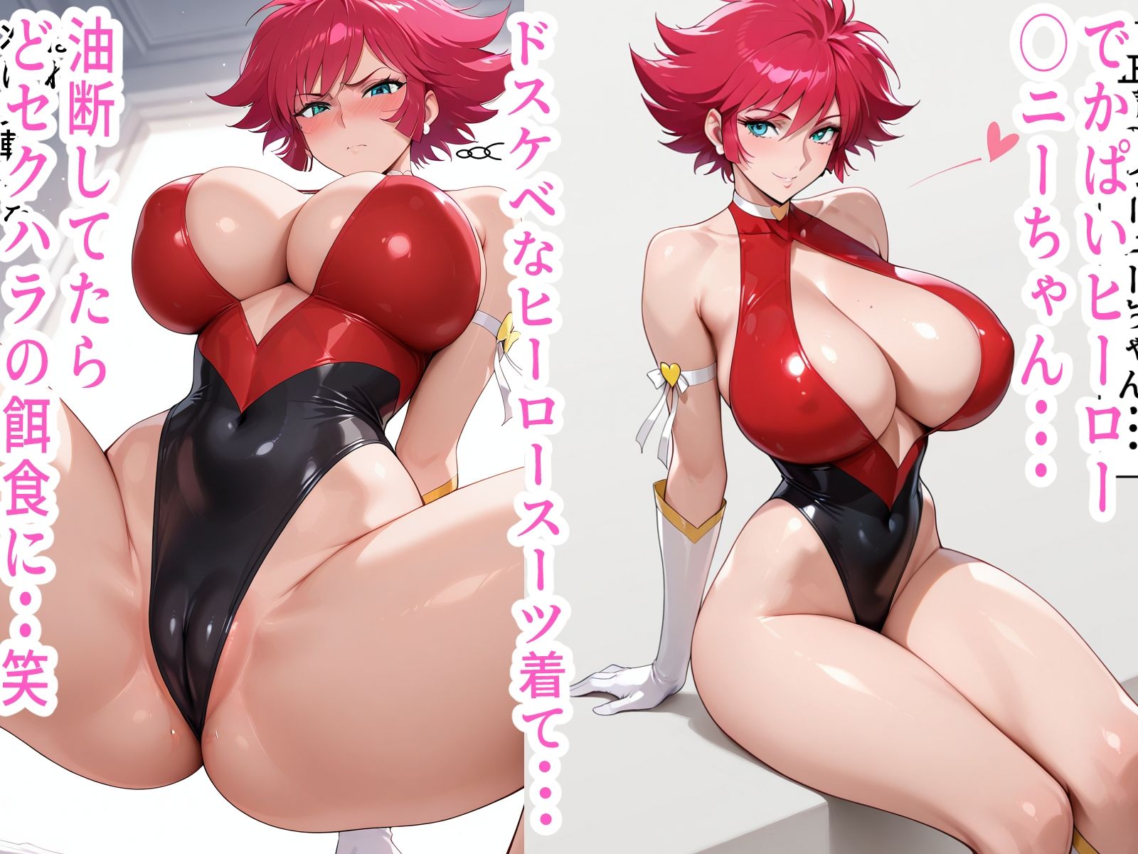 デカパイヒーロー◯ニーちゃん油断大敵大ピンチ！！弱みを握られ無制限中出し！？ サンプル1ページ目