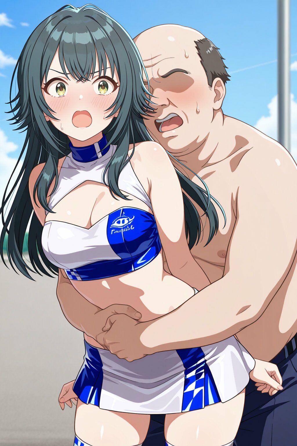 月村●毬  レースクイーン姿でキモおじ強●種付け サンプル2ページ目