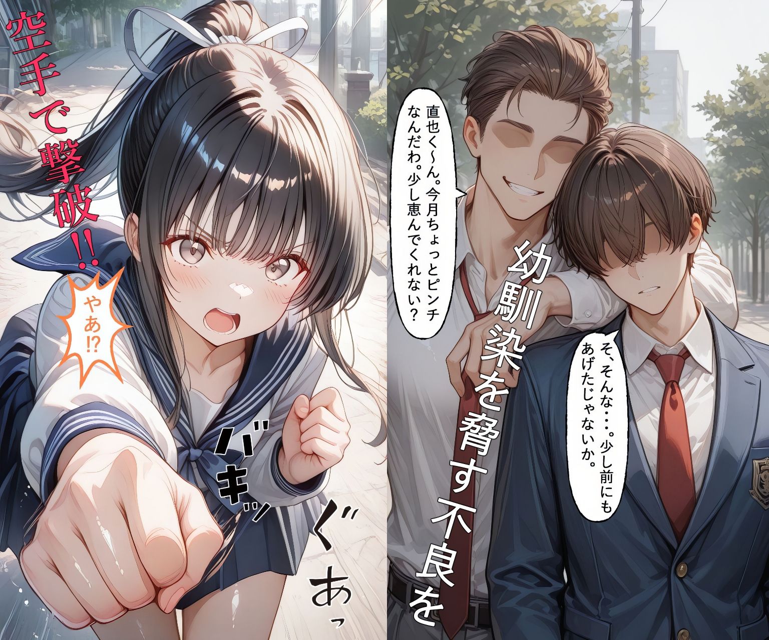 【500P セリフ付き】 空手美少女の敗北 肉便器にされた美少女 サンプル1ページ目