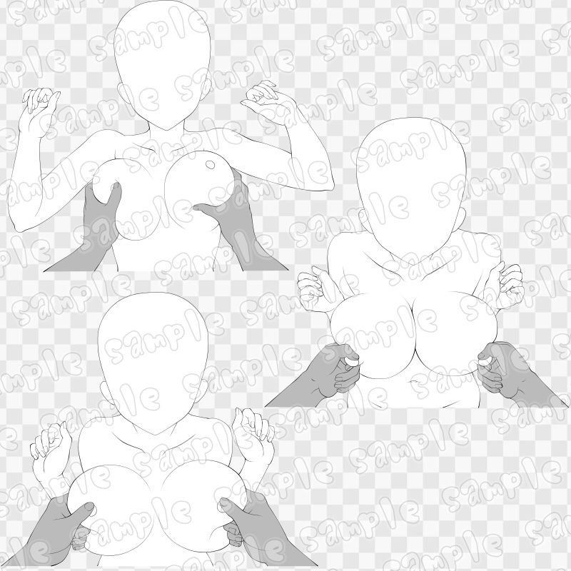 線画素材集［手］66 サンプル1ページ目