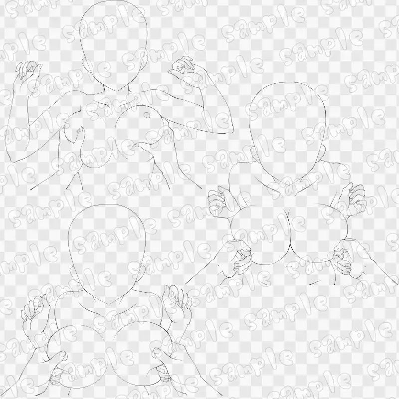 線画素材集［手］66 サンプル2ページ目