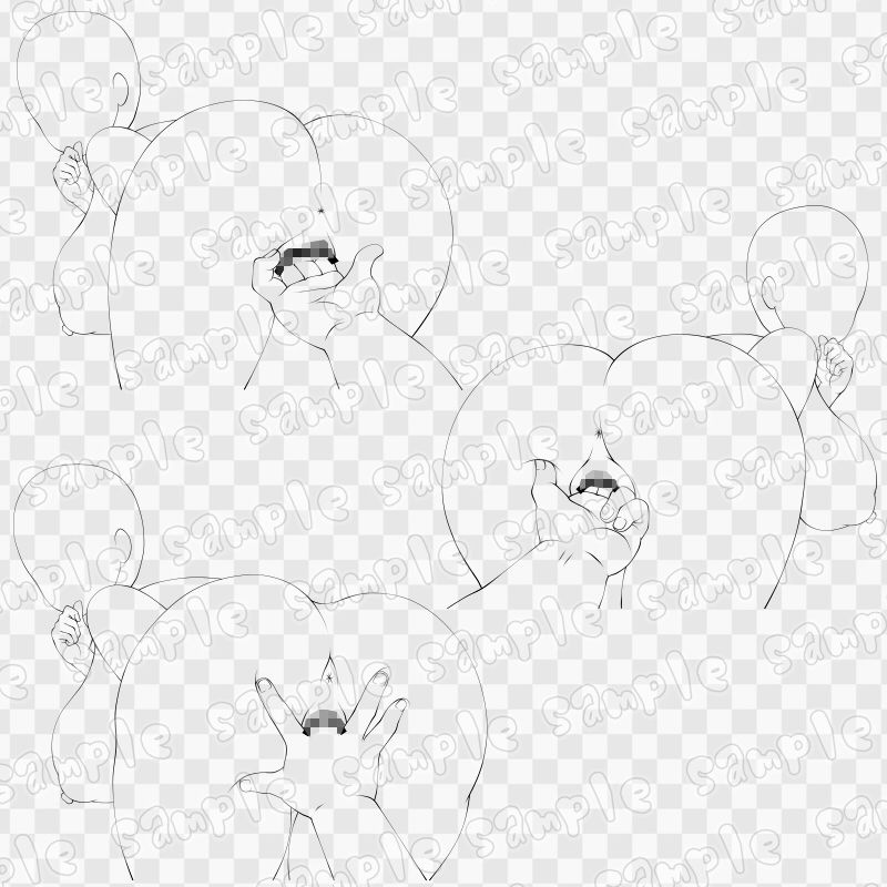 線画素材集［手］67 サンプル3ページ目