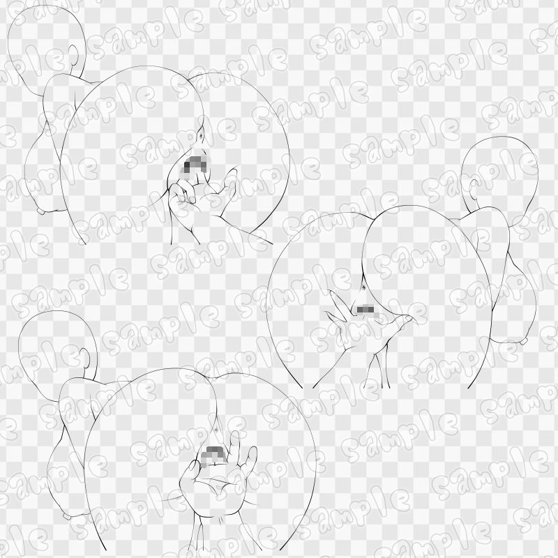 線画素材集［手］68 サンプル3ページ目