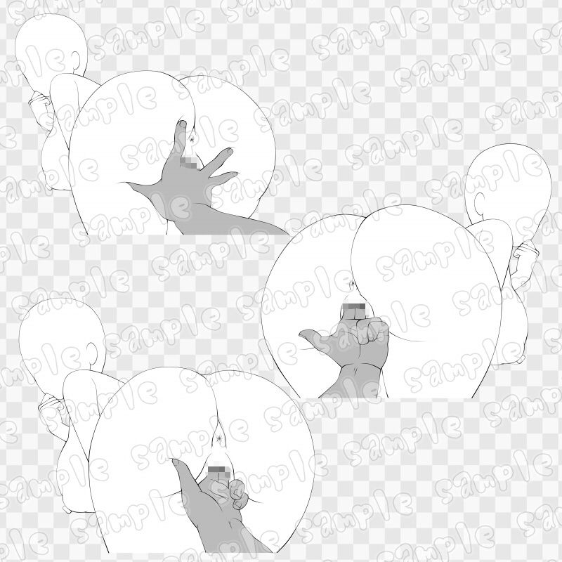 線画素材集［手］69 サンプル1ページ目
