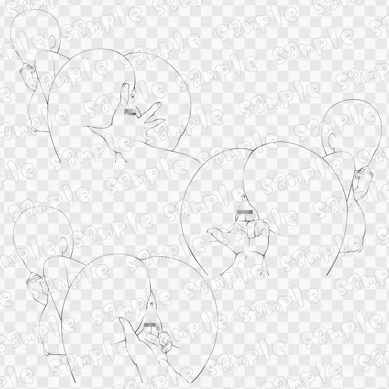 線画素材集［手］69 サンプル3ページ目