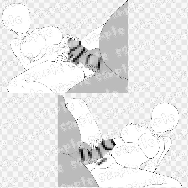 線画素材集［手］74 サンプル1ページ目