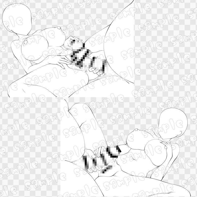 線画素材集［手］74 サンプル2ページ目