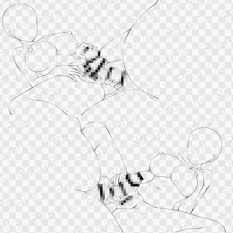 線画素材集［手］74 サンプル3ページ目