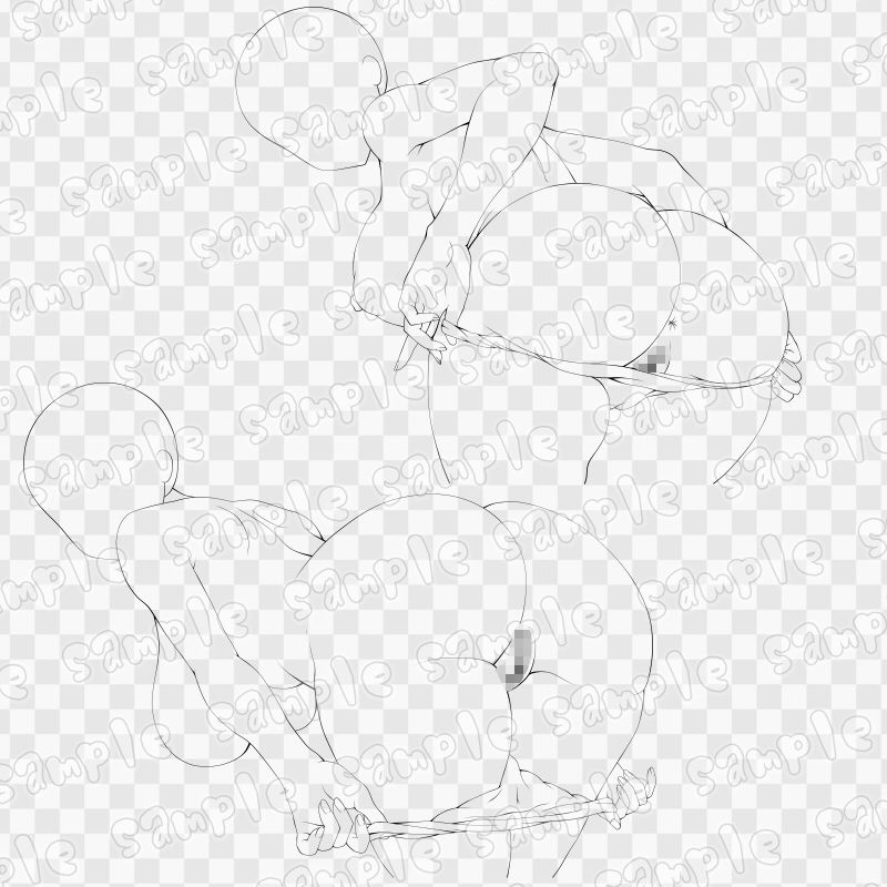 線画素材集［手］75 サンプル3ページ目