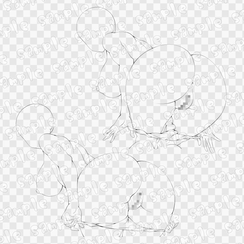 線画素材集［手］76 サンプル3ページ目