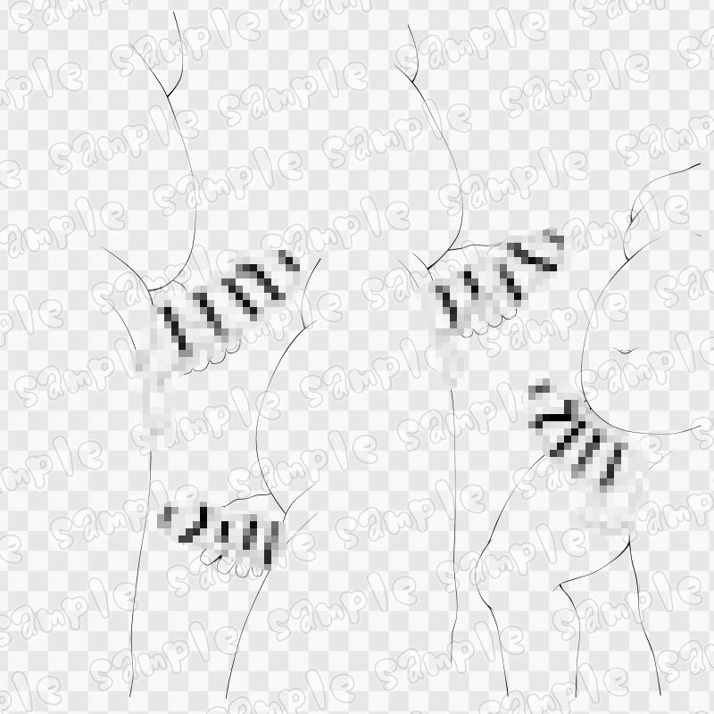 線画素材集［手］79 サンプル2ページ目