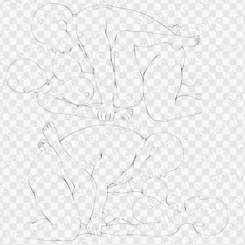 線画素材集［手］82 サンプル3ページ目