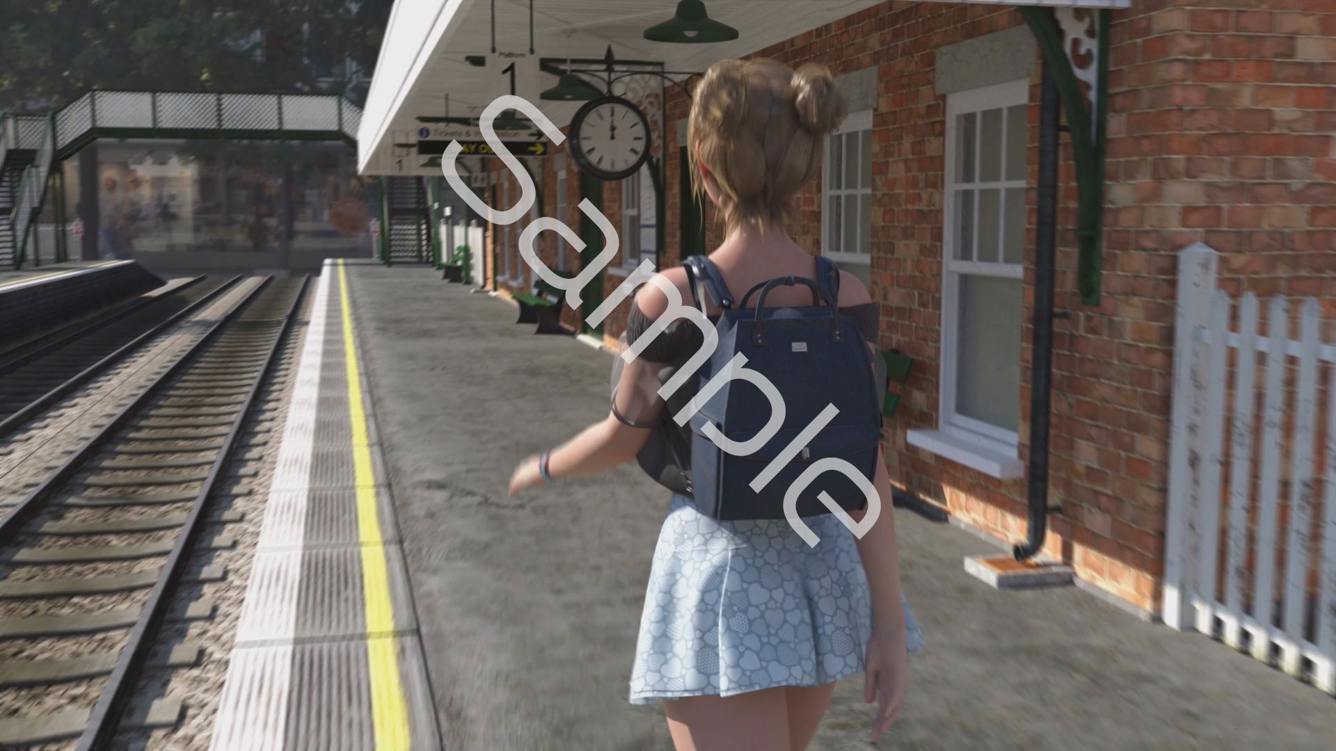 一ノ瀬廻里・私服登校日の通学途中の駅の階段でスカート内逆さ撮り盗撮の被害に遭う:PV04（水色のサテン地大人びたフルバックパンティ） サンプル8ページ目