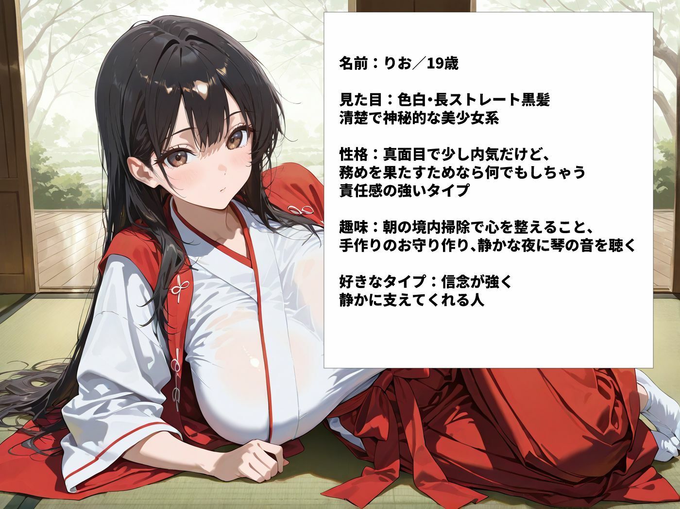 巫女バイト中の巨乳女子大生を神主が呼び出しハメまくった一部映像 サンプル1ページ目