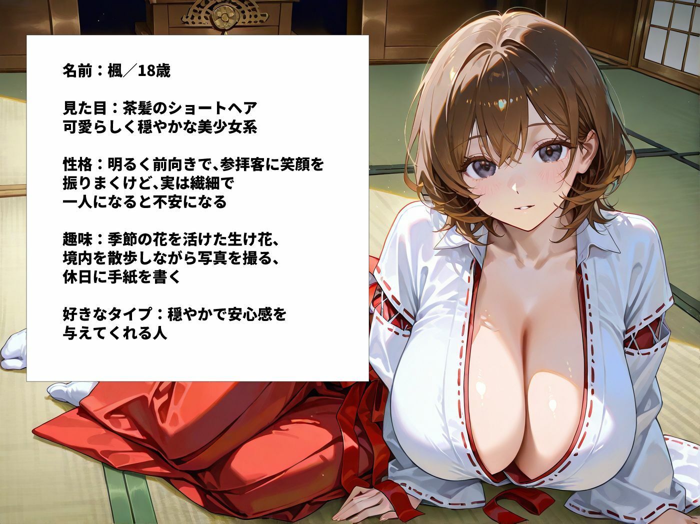 巫女バイト中の巨乳女子大生を神主が呼び出しハメまくった一部映像 サンプル4ページ目