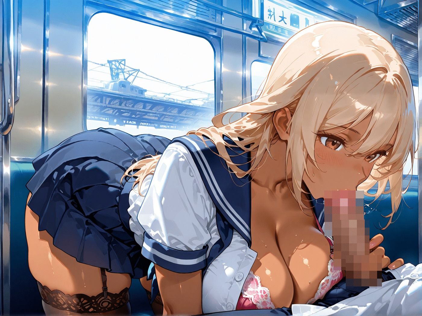 電車で爆乳JKをハメまくる一部始終 サンプル6ページ目