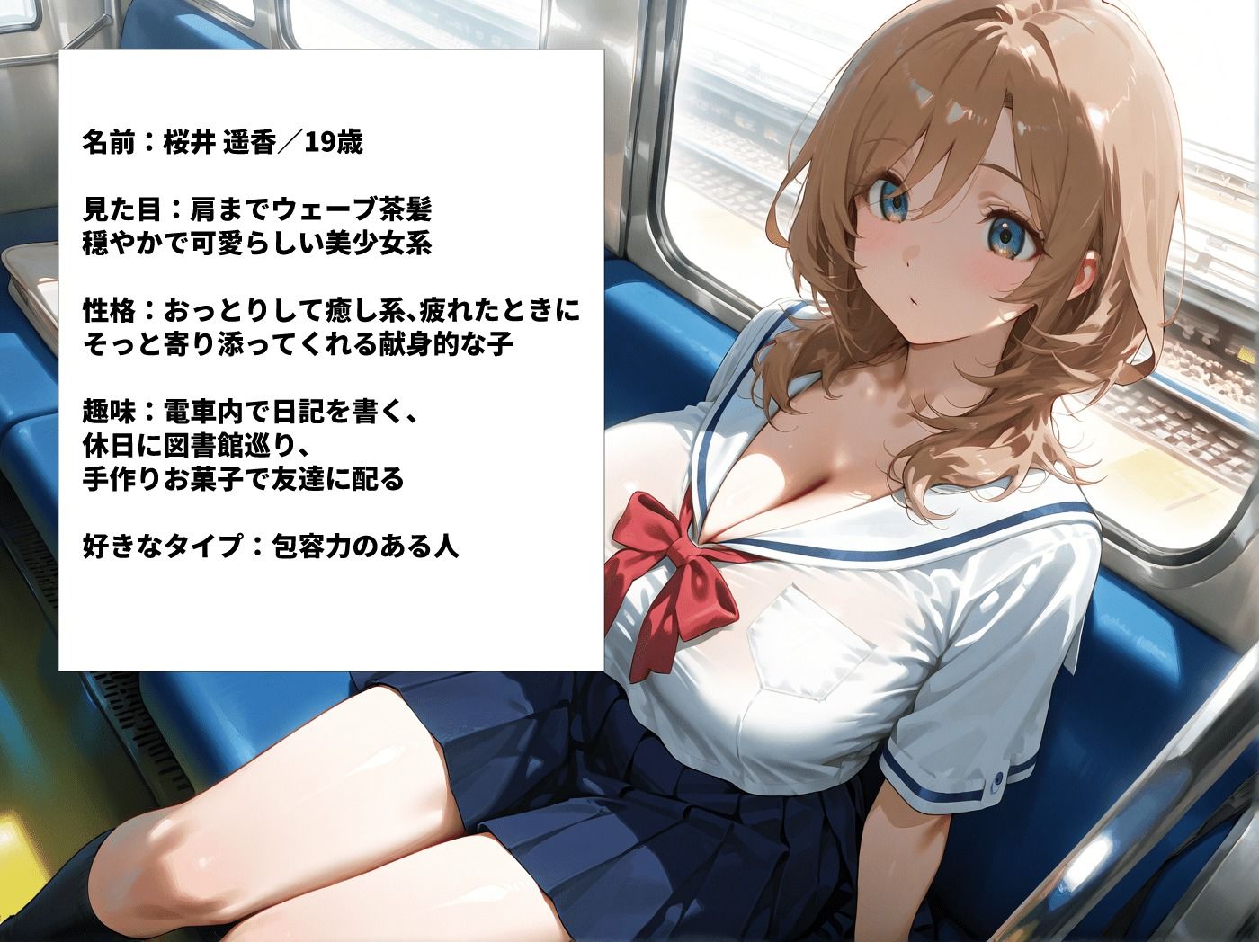 電車で爆乳JKをハメまくる一部始終 サンプル7ページ目