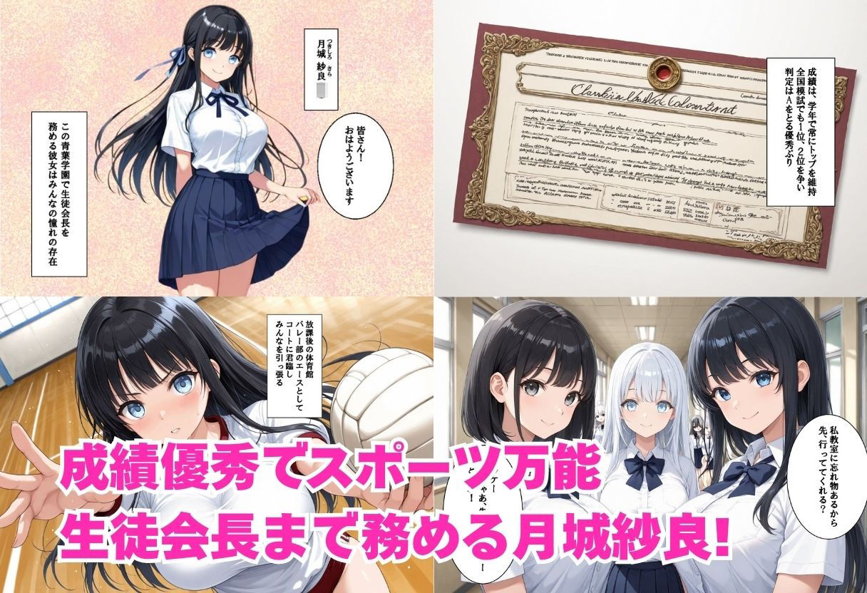 清純な生徒会長にセックスを強要したらメス堕ちした話 サンプル1ページ目