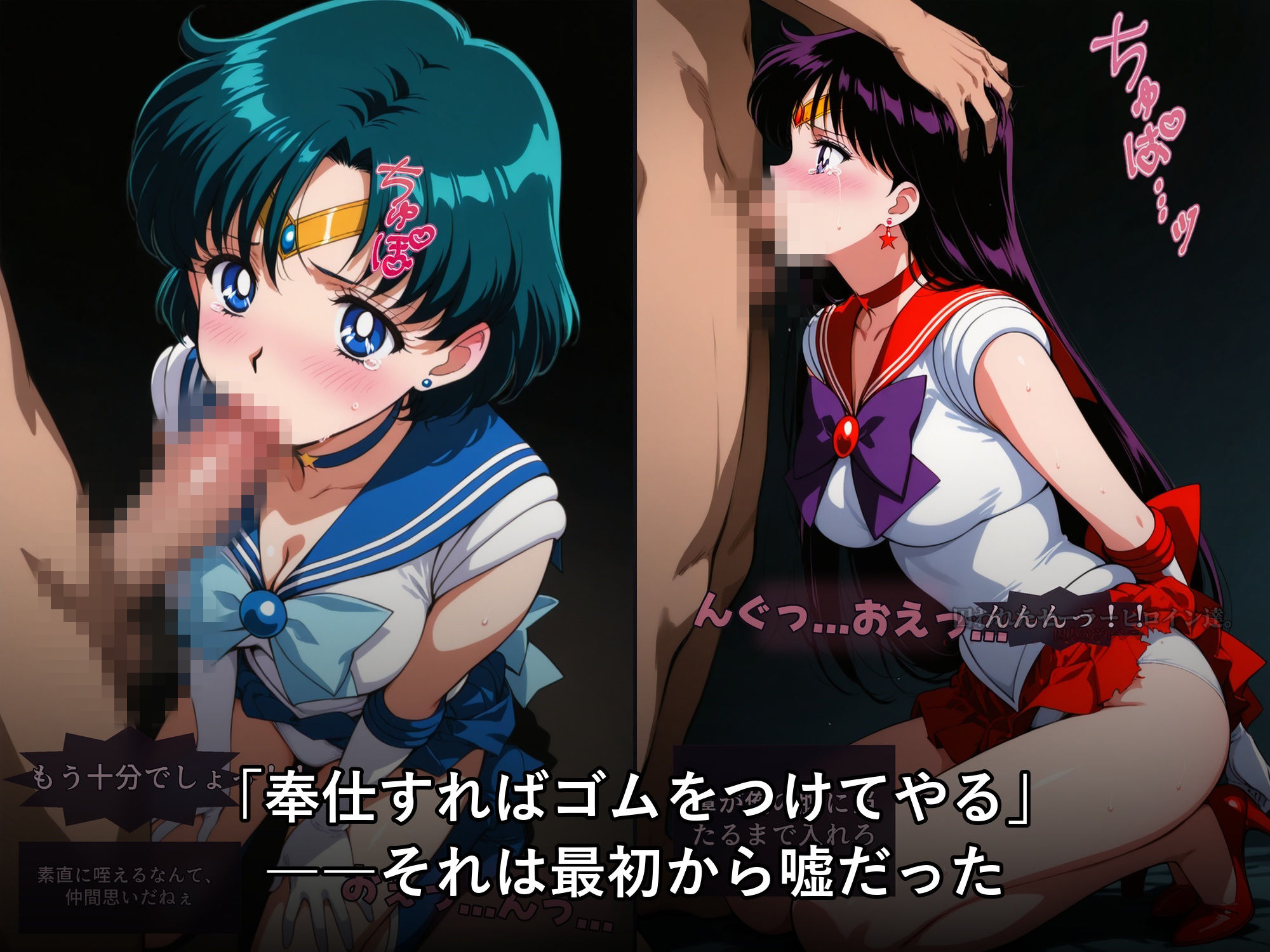 囚われたセーラーヒロイン達。囚人のジレンマ  「仲間を救うには、自分の体を差し出すしかなかった――」 サンプル2ページ目
