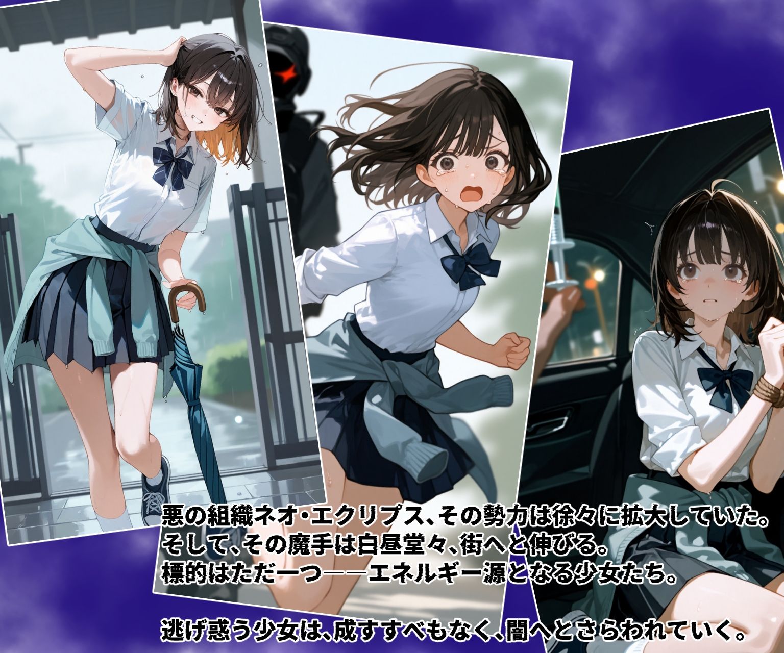 触手ノ生贄 -逃げ惑う少女達は拉致され、絶望の凌●連鎖に堕ちる- サンプル1ページ目