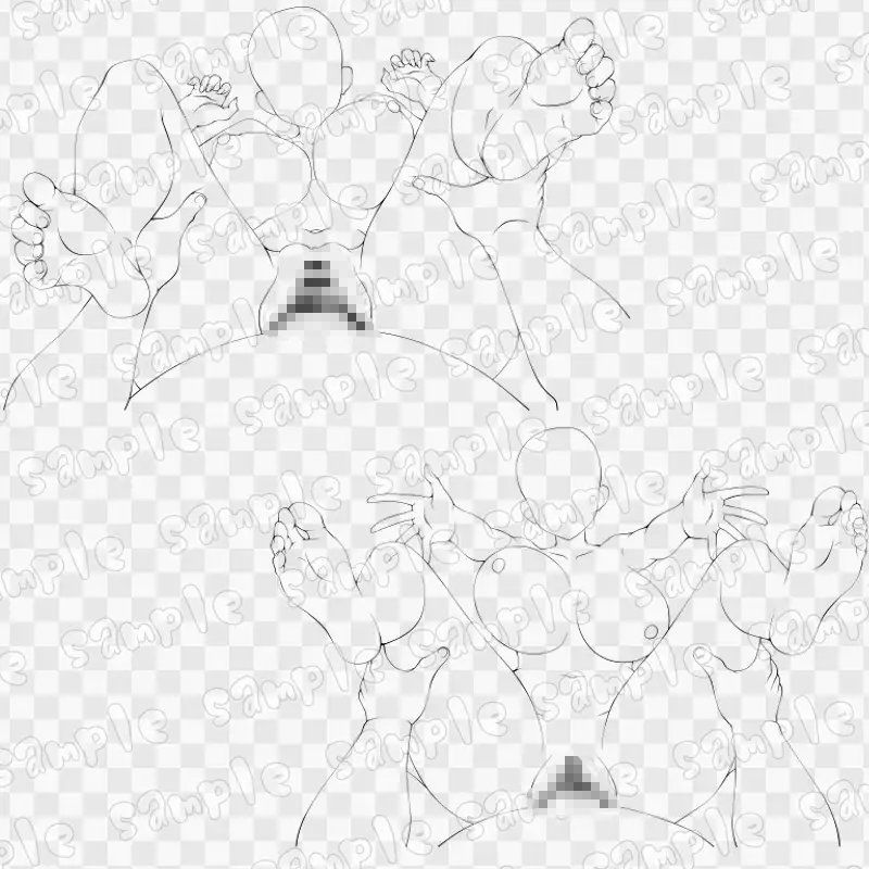 線画素材集［手］84 サンプル3ページ目