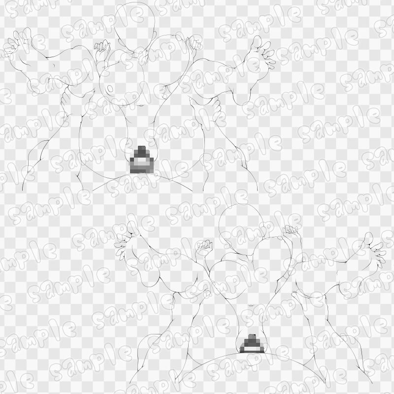 線画素材集［手］85 サンプル3ページ目