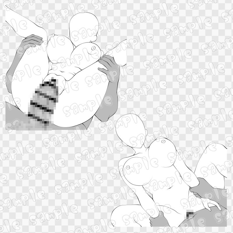 線画素材集［手］86 サンプル1ページ目