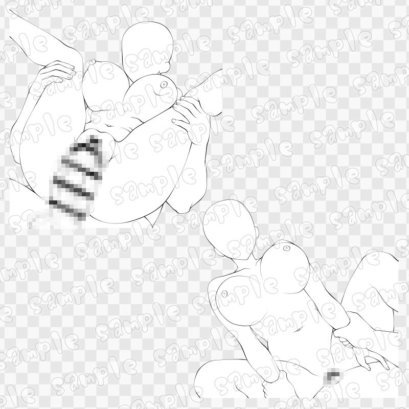 線画素材集［手］86 サンプル2ページ目