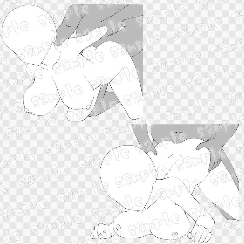 線画素材集［手］87 サンプル1ページ目