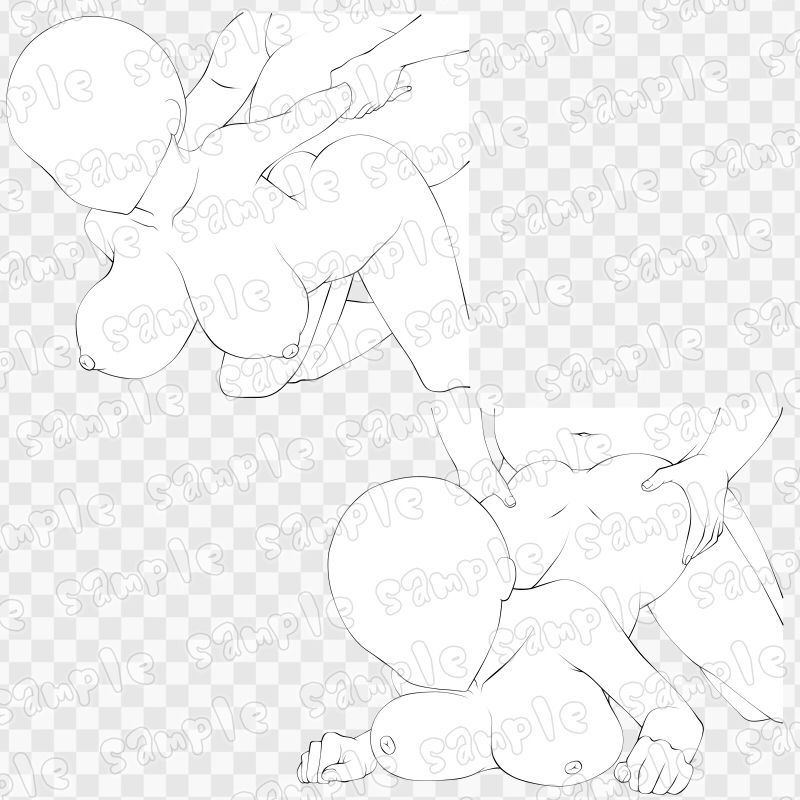 線画素材集［手］87 サンプル2ページ目
