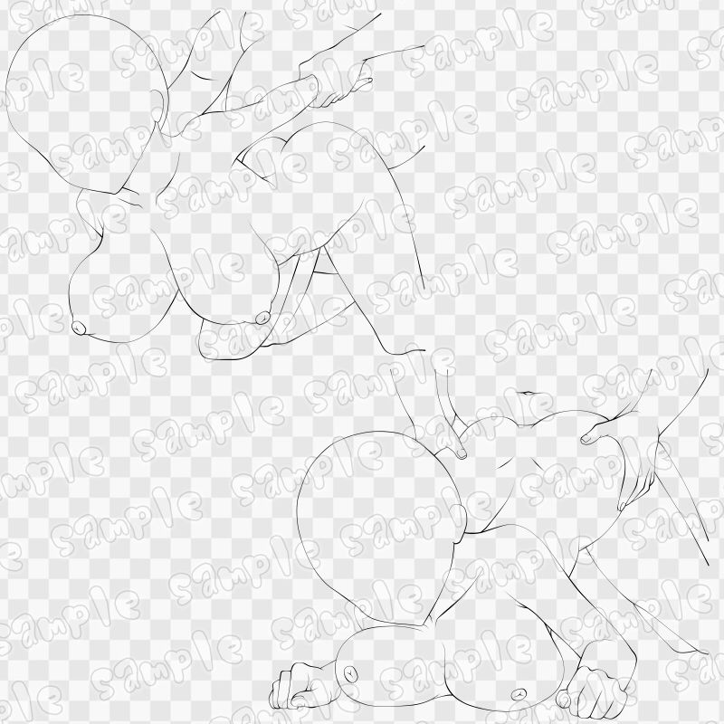 線画素材集［手］87 サンプル3ページ目
