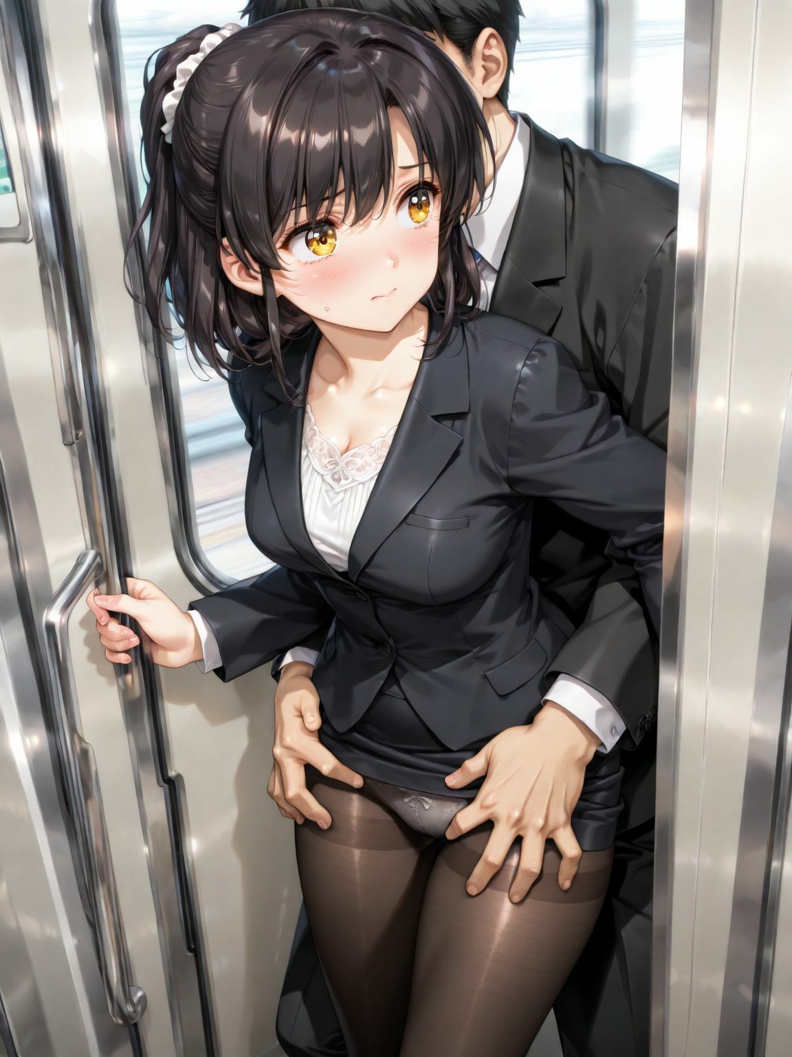 OL  痴●電車 サンプル2ページ目