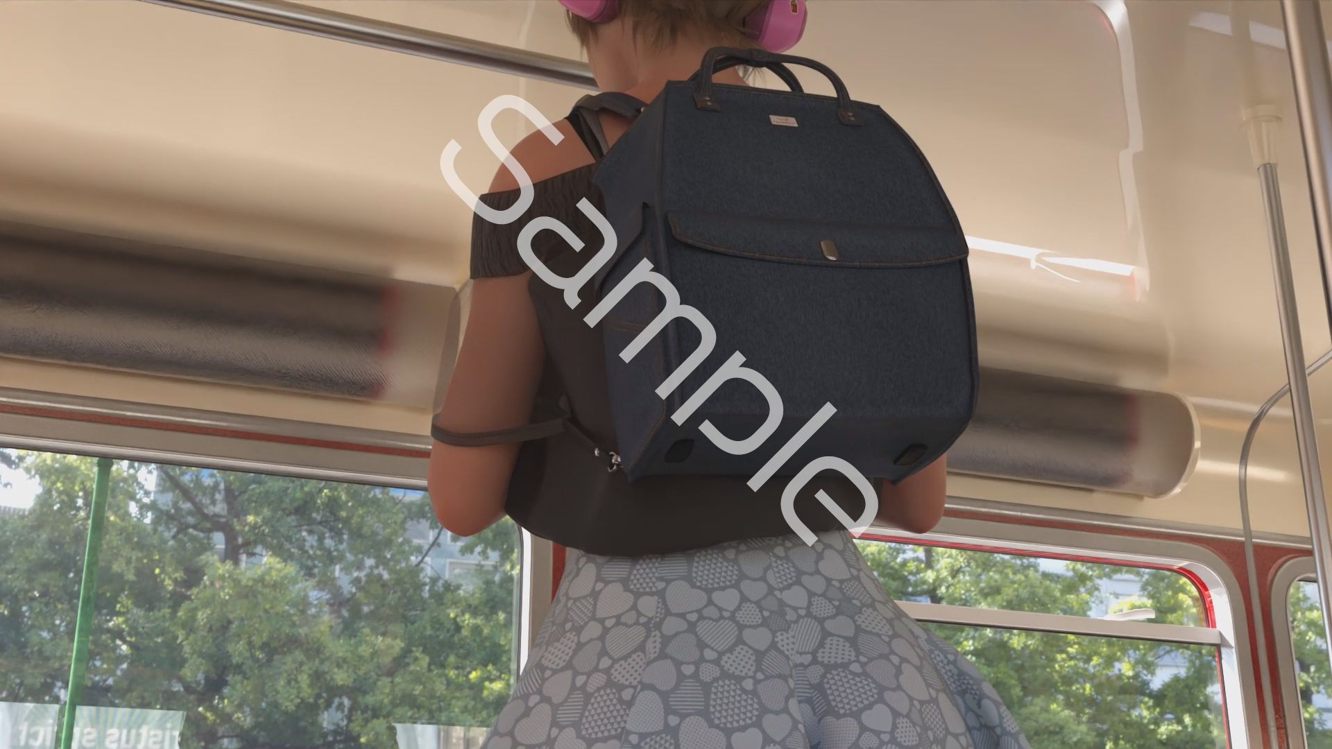 一ノ瀬廻里・私服登校日の通学途中のバス内でスカート内逆さ撮り盗撮の被害に遭う:PV17NP（ノーパンティ・ぱんつ履いてない） サンプル7ページ目