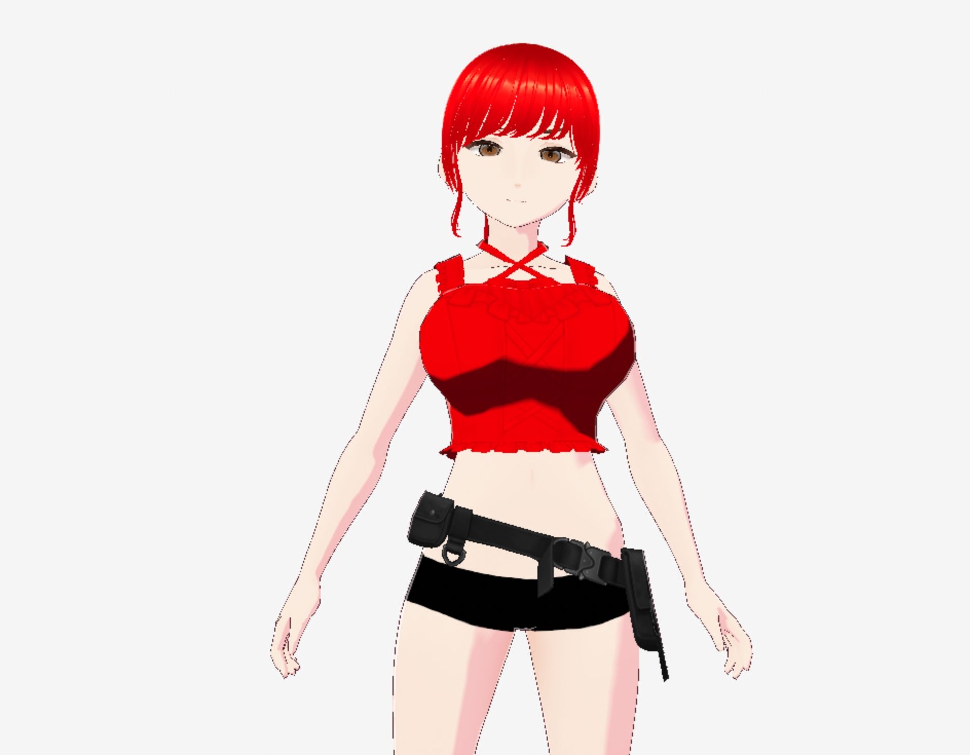赤髪の美女戦士（セリフなし  3DCGモデル  イラスト集） サンプル2ページ目