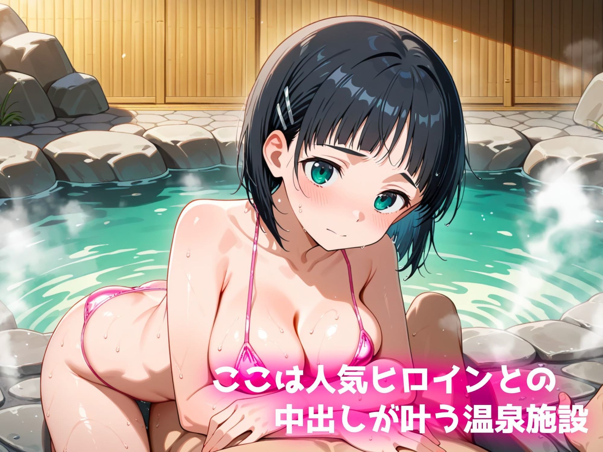 中出し温泉〜ヒロインの湯〜桐ヶ谷直葉編 サンプル1ページ目