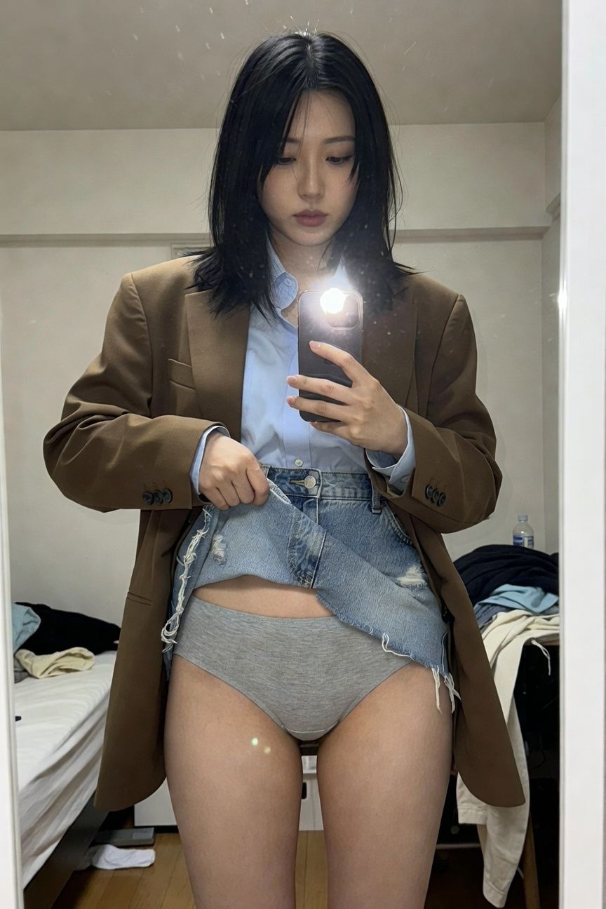 【スマホ流出風】彼女のフォルダに眠る「秘密の自撮り」暴露ファイル 〜密室での鏡越しルームスナップ風画像集〜 サンプル2ページ目