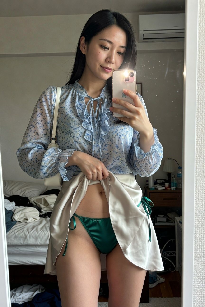 【スマホ流出風】彼女のフォルダに眠る「秘密の自撮り」暴露ファイル 〜密室での鏡越しルームスナップ風画像集〜 サンプル4ページ目