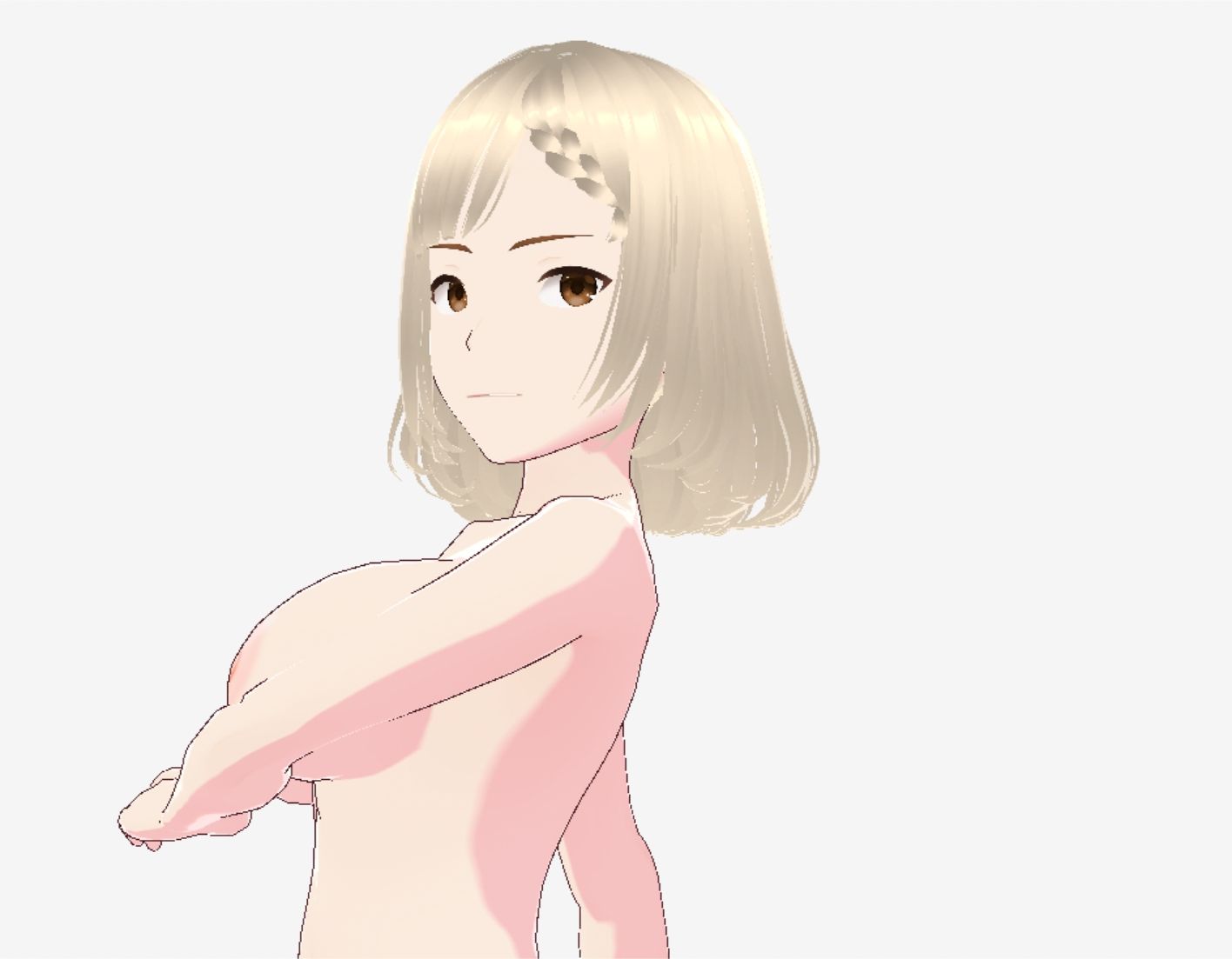 金髪の浴衣の和風美女（セリフなし  3DCGモデル  イラスト集） サンプル6ページ目