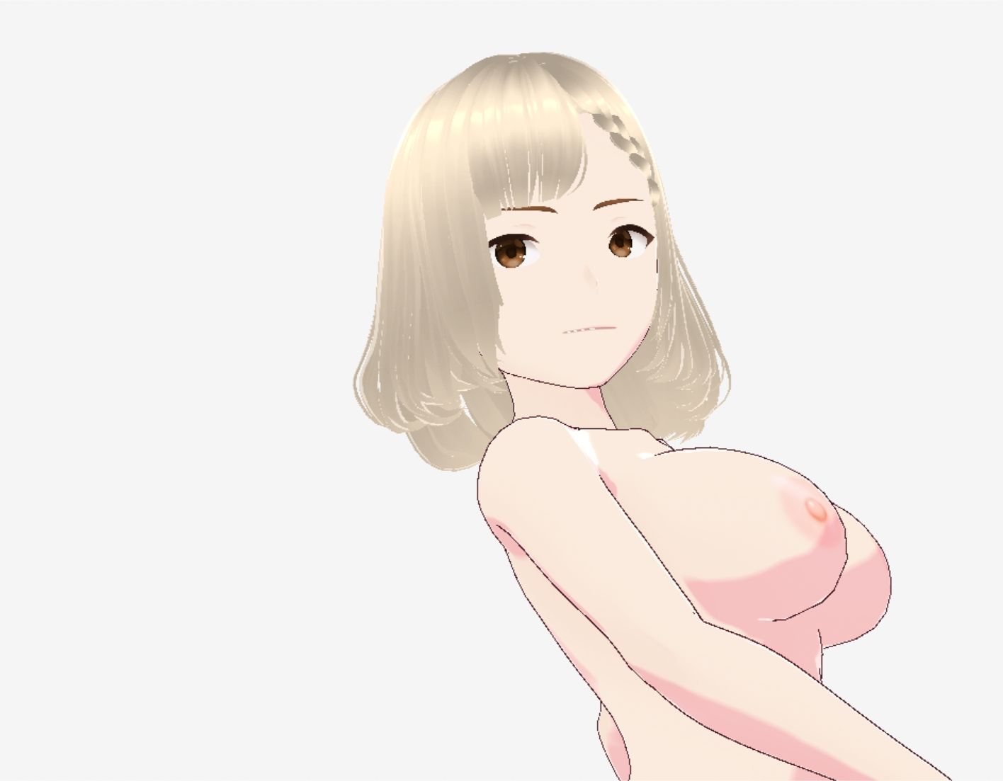 金髪の浴衣の和風美女（セリフなし  3DCGモデル  イラスト集） サンプル7ページ目