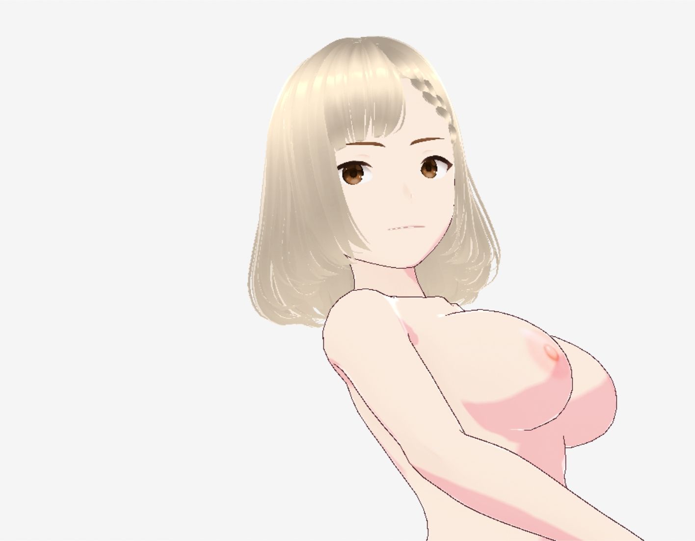金髪の浴衣の和風美女（セリフなし  3DCGモデル  イラスト集） サンプル8ページ目